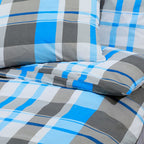 Dekbedovertrekset 135X200 Cm Katoen Blauw En Grijs