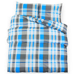 Dekbedovertrekset 200X200 Cm Katoen Blauw En Grijs