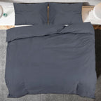 Dekbedovertrekset 220X240 Cm Katoen Kleurig Antraciet