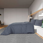 Dekbedovertrekset 260X220 Cm Katoen Kleurig Antraciet