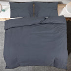 Dekbedovertrekset 260X220 Cm Katoen Kleurig Antraciet