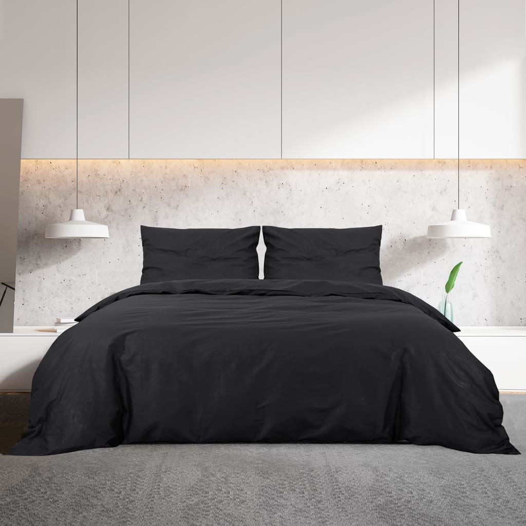 Dekbedovertrekset 240X220 Cm Katoen Zwart