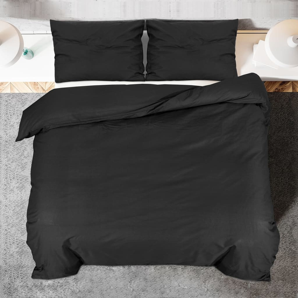 Dekbedovertrekset 240X220 Cm Katoen Zwart