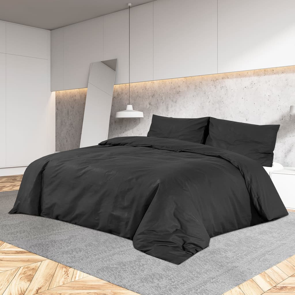 Dekbedovertrekset 240X220 Cm Katoen Zwart