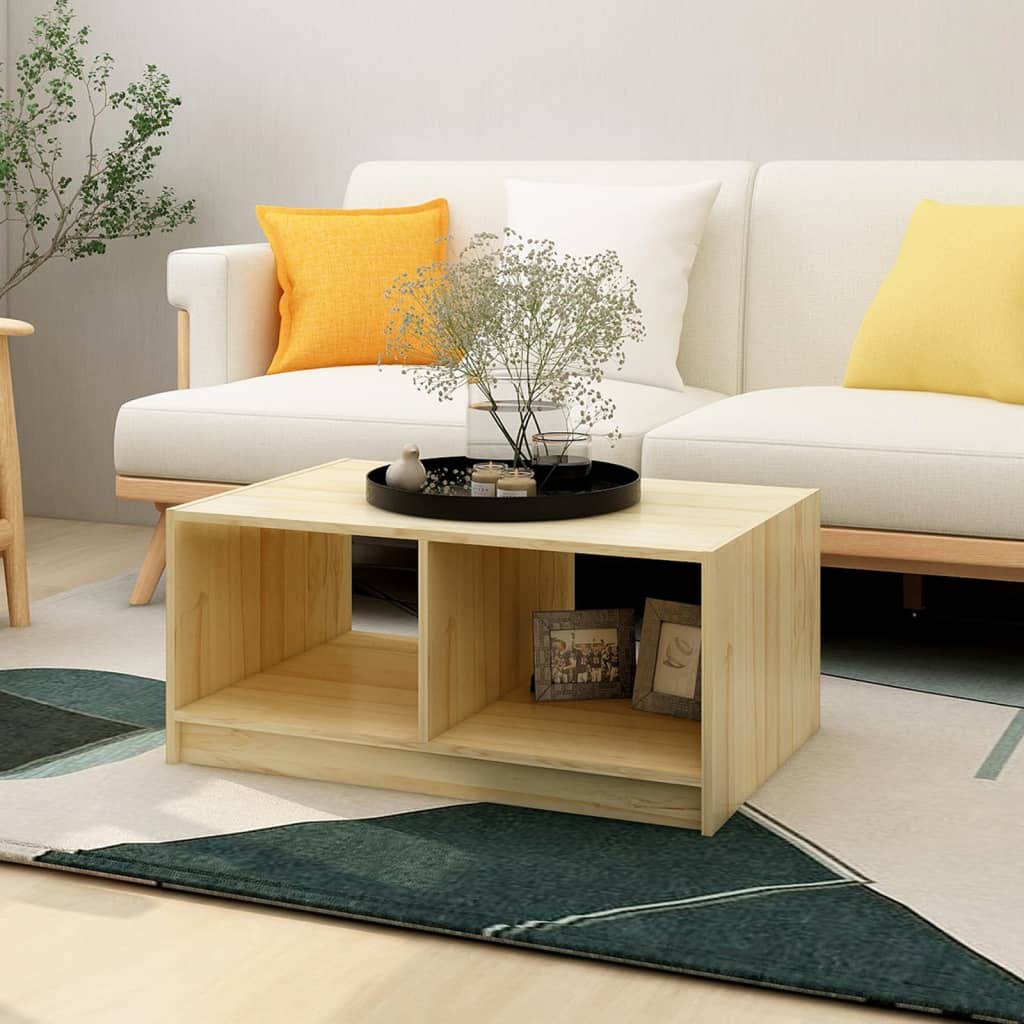 Salontafel 75X50X33,5 Cm Massief Grenenhout