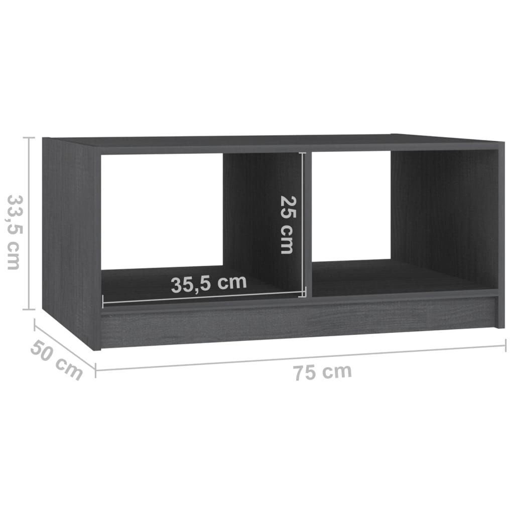 Salontafel 75X50X33,5 Cm Massief Grenenhout