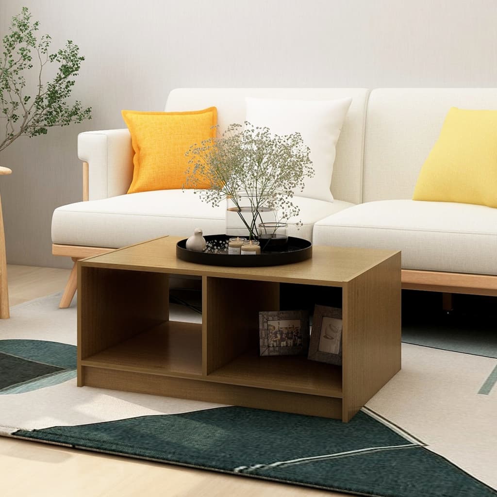 Salontafel 75X50X33,5 Cm Massief Grenenhout