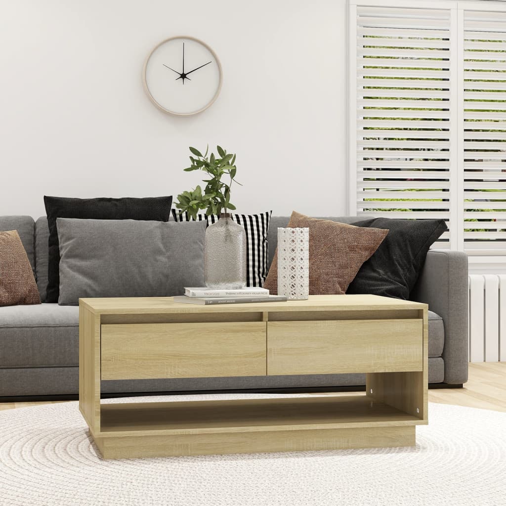 Salontafel 102,5X55X44 Cm Bewerkt Hout Kleurig
