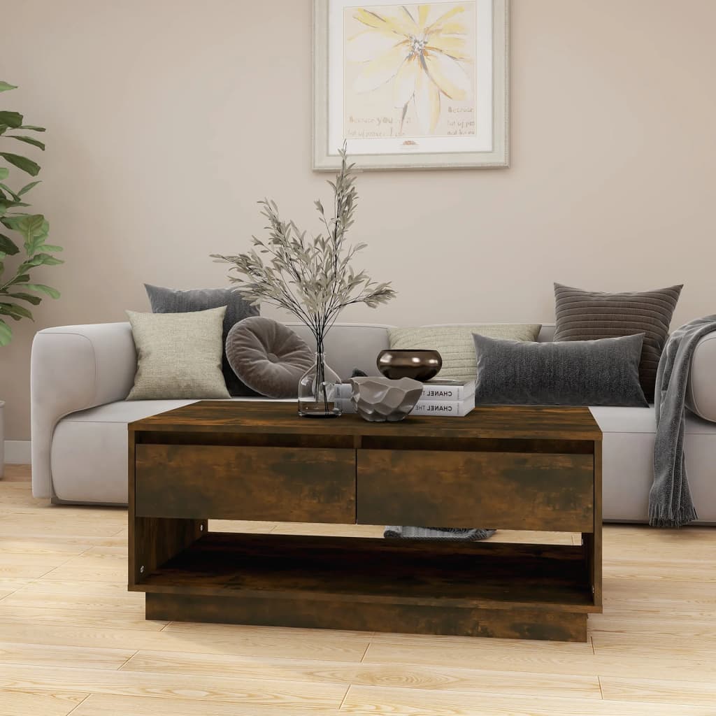 Salontafel 102,5X55X44 Cm Bewerkt Hout Kleurig