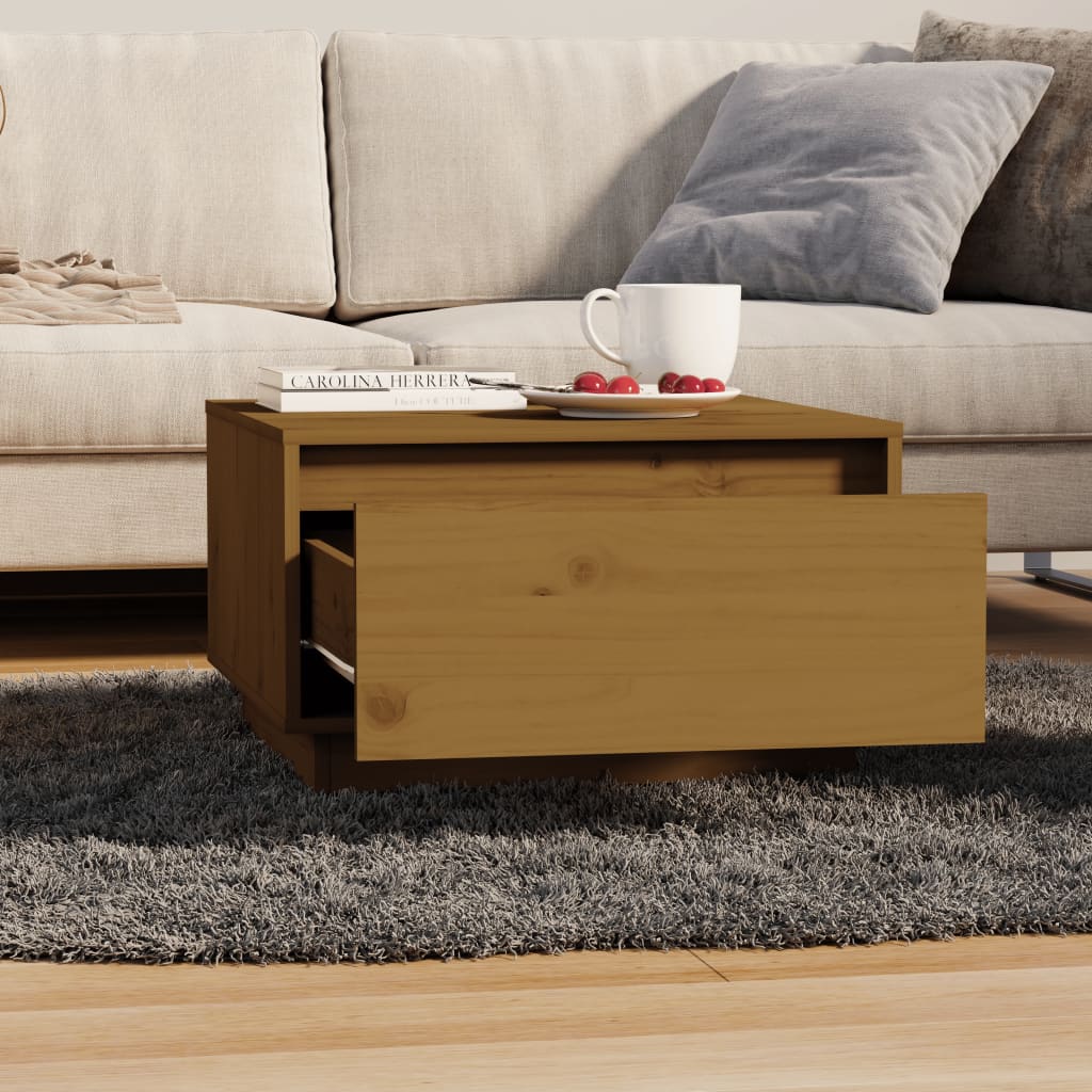 Salontafel 55X56X32 Cm Massief Grenenhout
