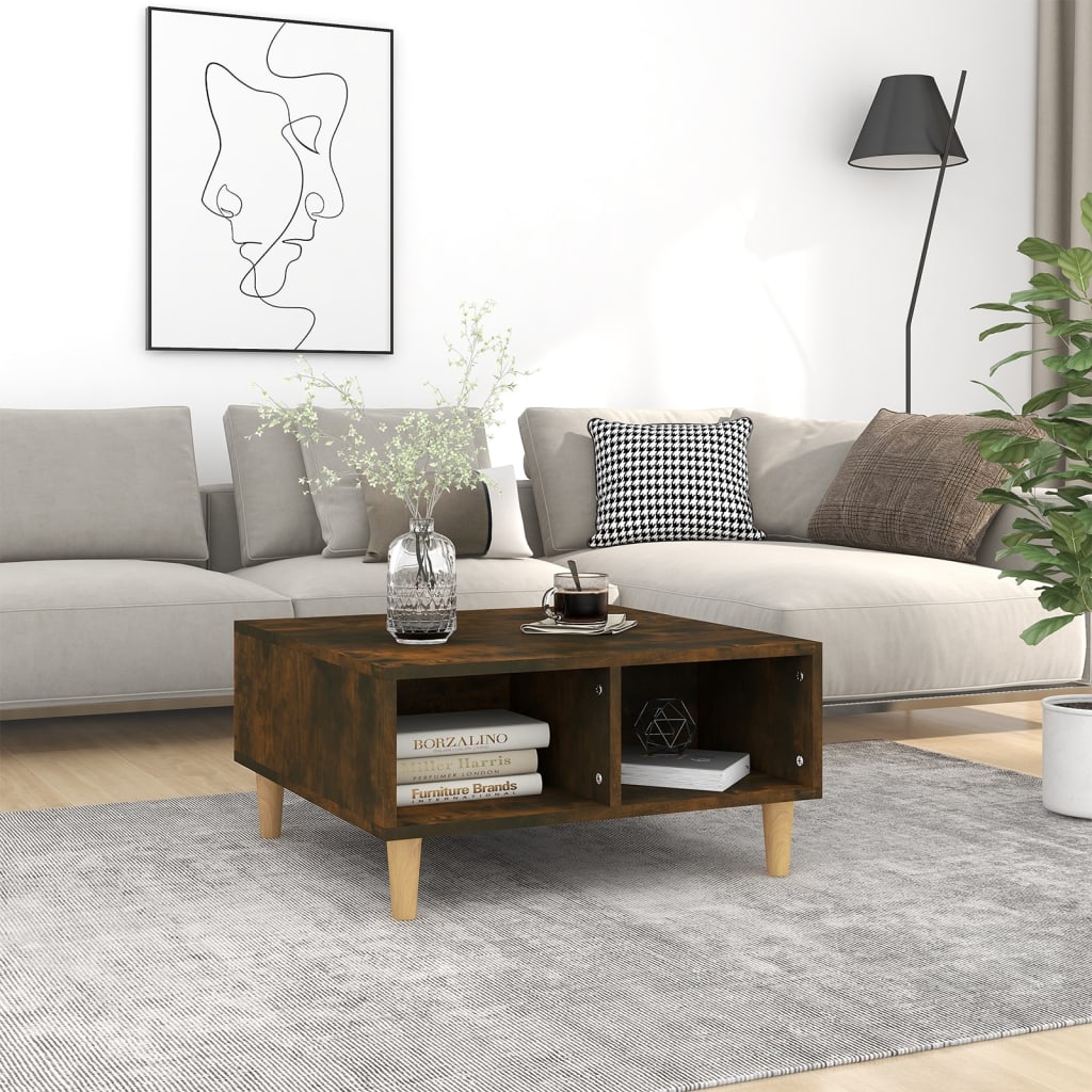 Salontafel 60X60X30 Cm Bewerkt Hout Kleurig