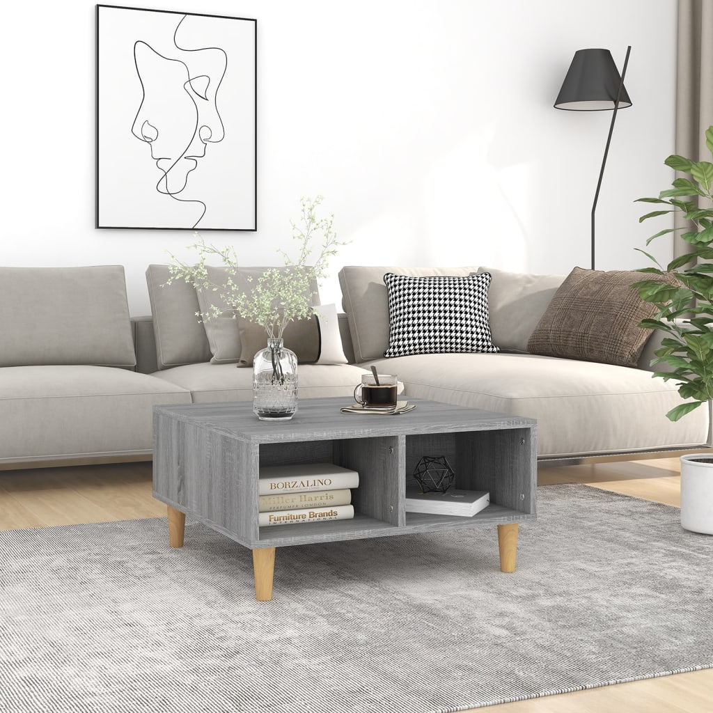 Salontafel 60X60X30 Cm Bewerkt Hout Kleurig
