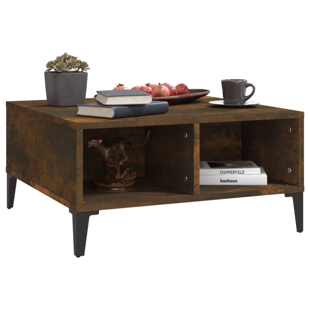 Salontafel 60X60X30 Cm Bewerkt Hout Kleurig