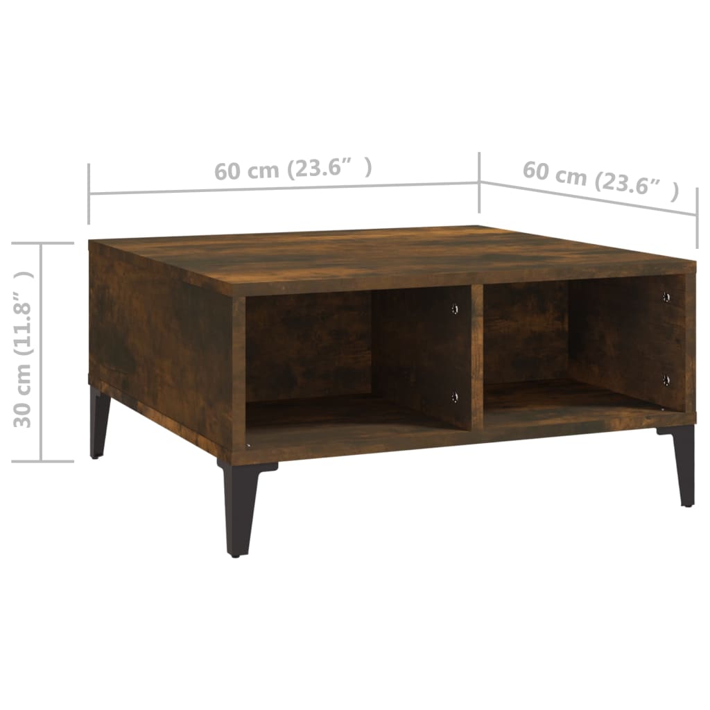 Salontafel 60X60X30 Cm Bewerkt Hout Kleurig