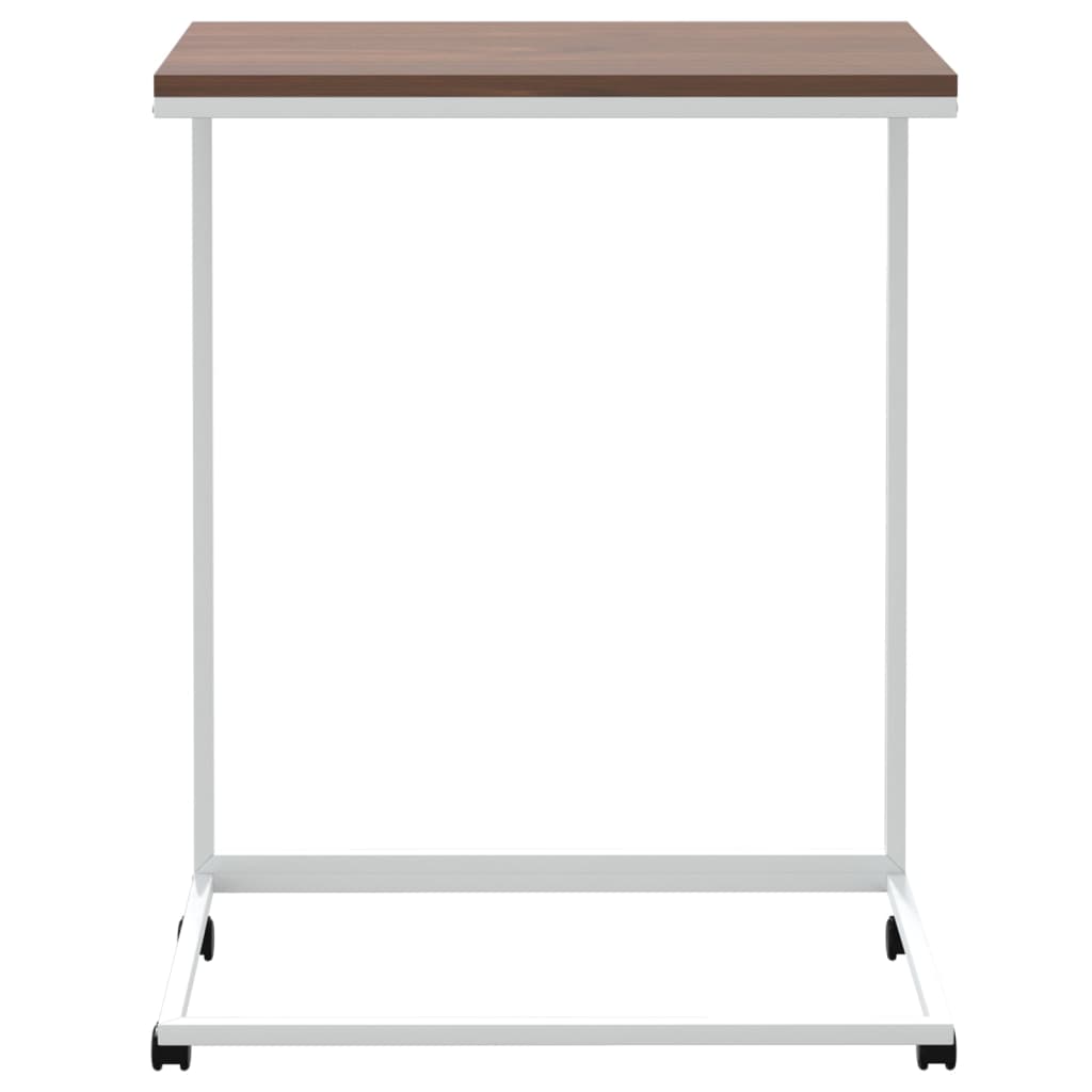 Bijzettafel Met Wieltjes Bewerkt Hout