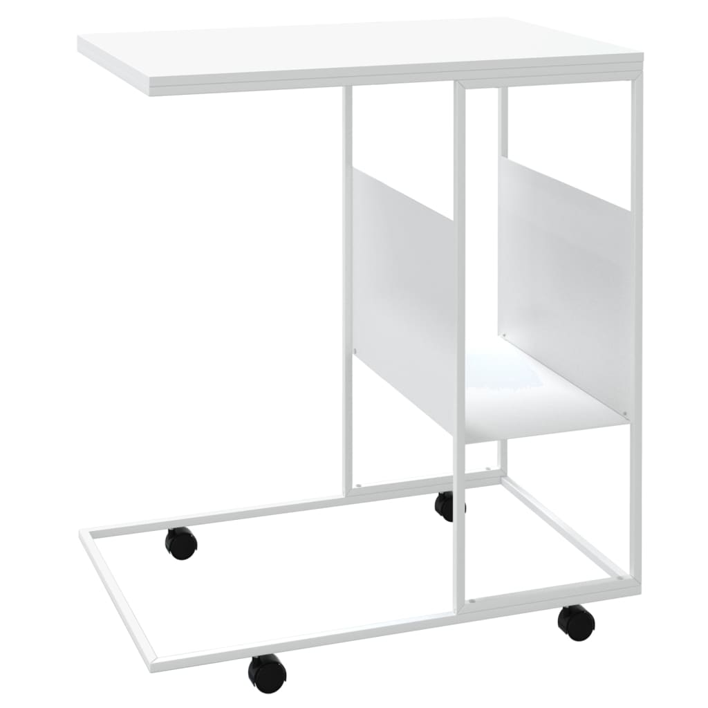 Bijzettafel Met Wieltjes 55X36X63,5 Cm Bewerkt Hout