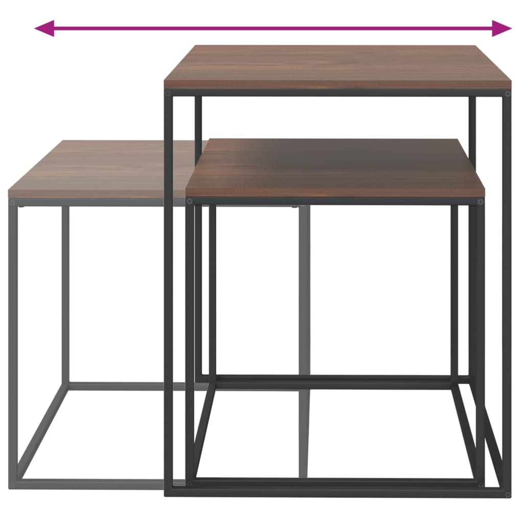Salontafelset Bewerkt Hout En Metaal