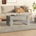 Salontafel 102X55X45 Cm Bewerkt Hout Eikenkleurig