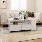 Salontafel 102X55X42 Cm Bewerkt Hout Zwart