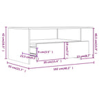 Salontafel 102X55X42 Cm Bewerkt Hout Zwart