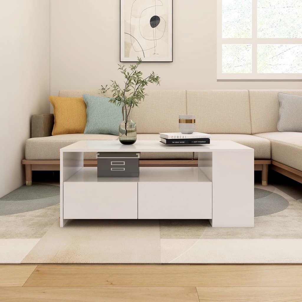 Salontafel 102X55X42 Cm Bewerkt Hout Zwart