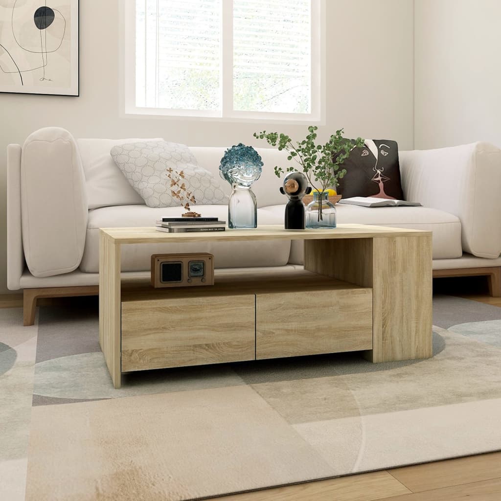 Salontafel 102X55X42 Cm Bewerkt Hout Kleurig