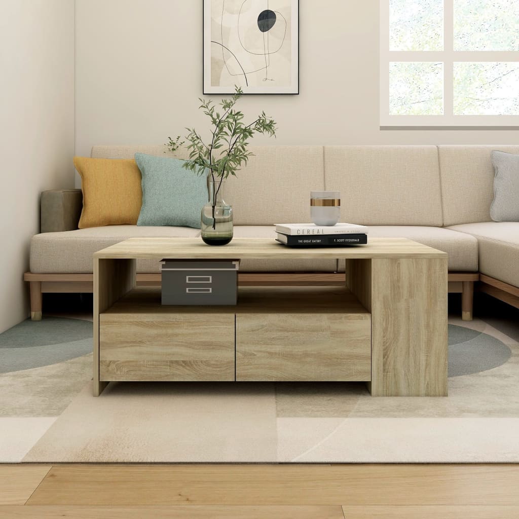 Salontafel 102X55X42 Cm Bewerkt Hout Kleurig