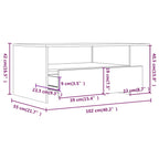 Salontafel 102X55X42 Cm Bewerkt Hout