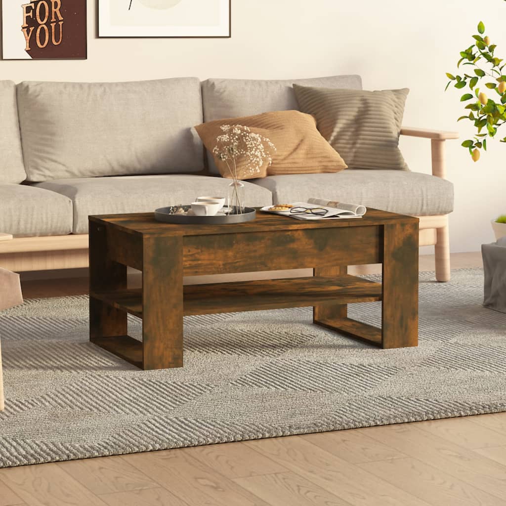 Salontafel 102X55X45 Cm Bewerkt Hout Eikenkleurig