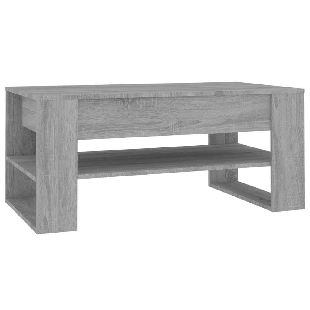 Salontafel 102X55X45 Cm Bewerkt Hout Eikenkleurig
