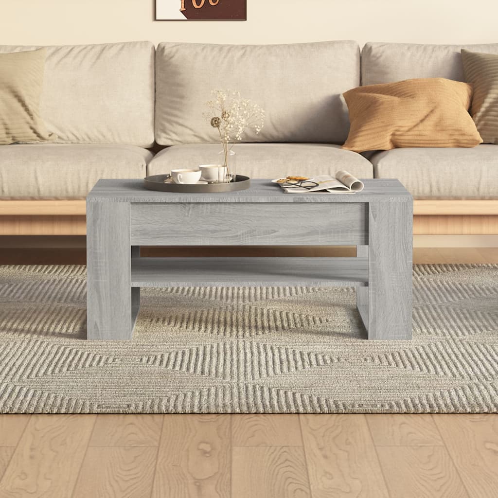Salontafel 102X55X45 Cm Bewerkt Hout Eikenkleurig