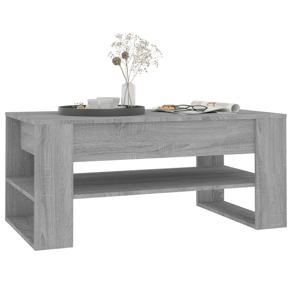 Salontafel 102X55X45 Cm Bewerkt Hout Eikenkleurig