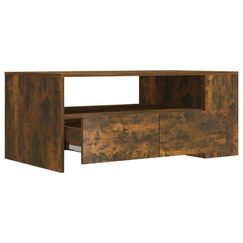 Salontafel 102X55X42 Cm Bewerkt Hout Kleurig