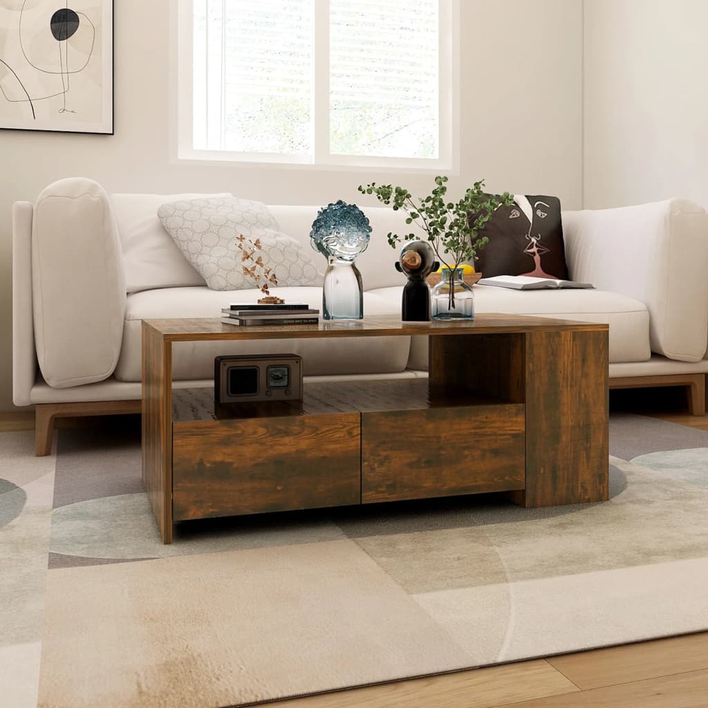 Salontafel 102X55X42 Cm Bewerkt Hout Kleurig