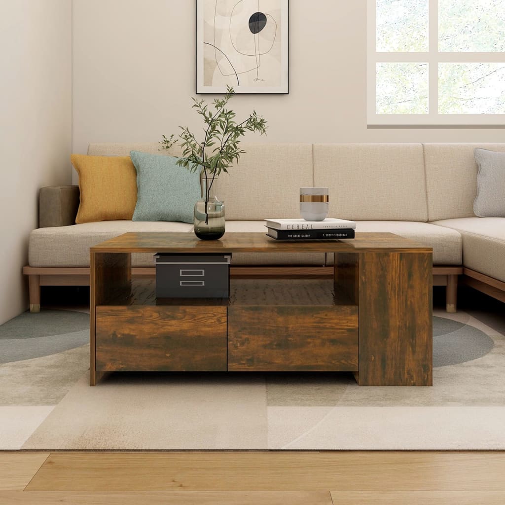 Salontafel 102X55X42 Cm Bewerkt Hout Kleurig