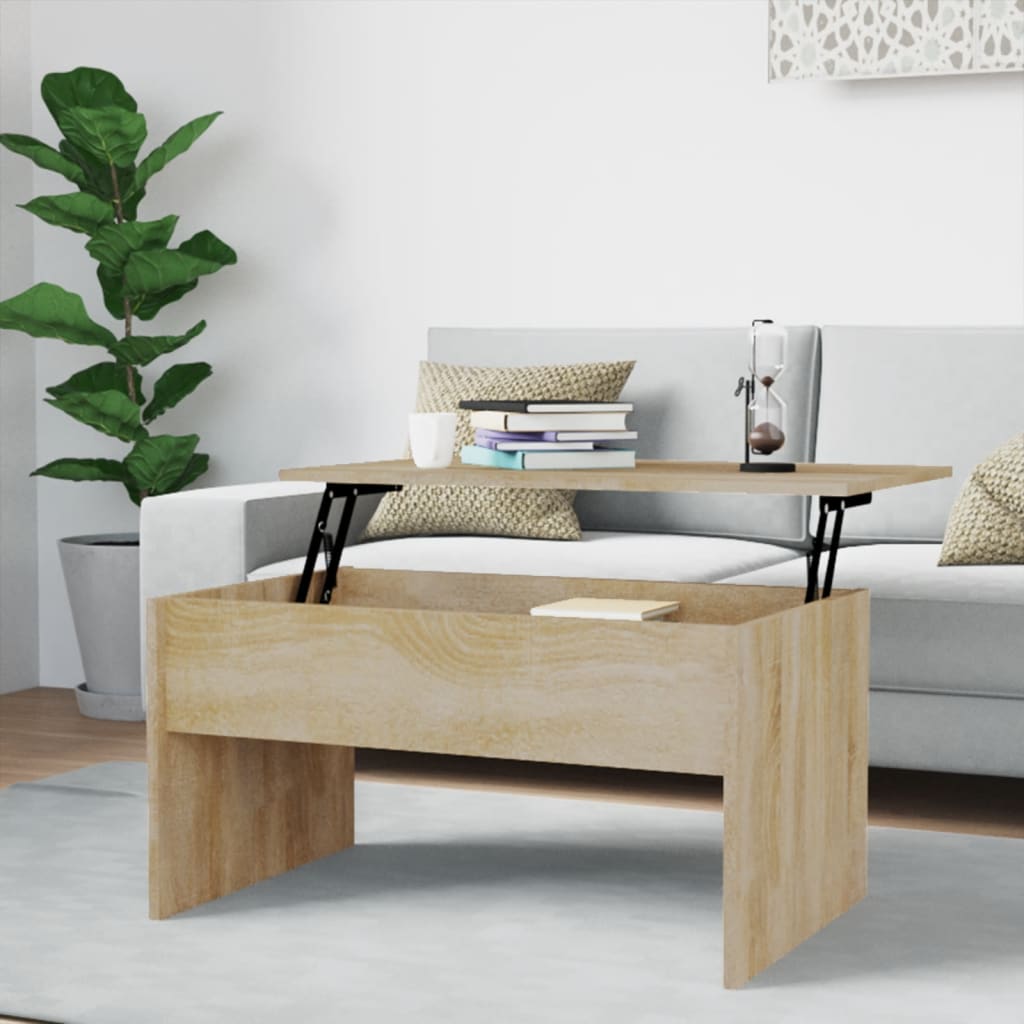 Salontafel 80X50,5X41,5 Cm Bewerkt Hout Kleurig