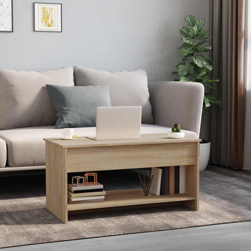 Salontafel 102X50X52,5 Cm Bewerkt Hout Kleurig