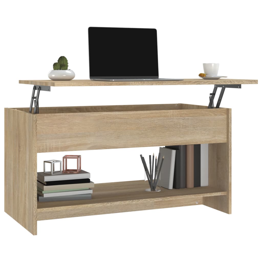 Salontafel 102X50X52,5 Cm Bewerkt Hout Kleurig