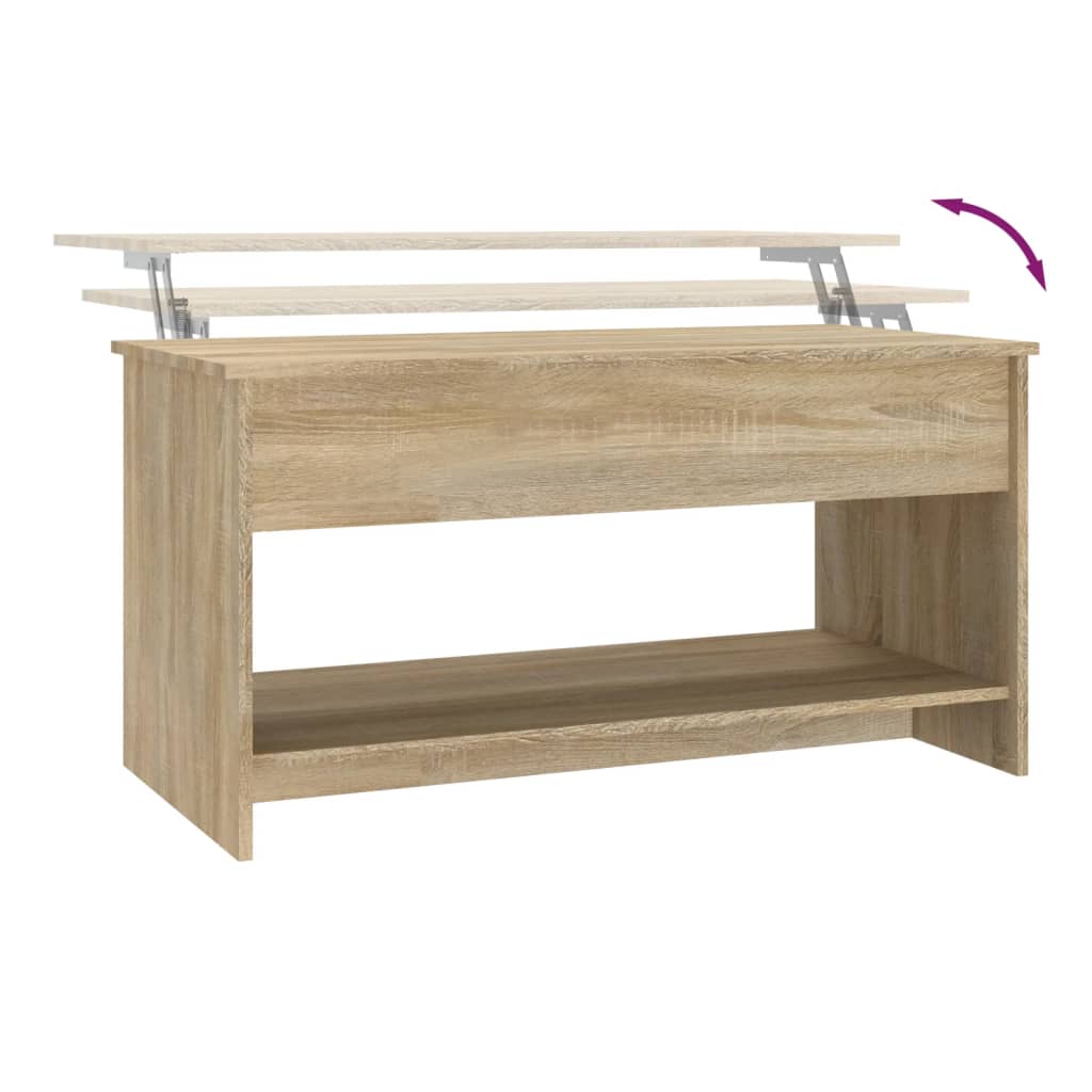 Salontafel 102X50X52,5 Cm Bewerkt Hout Kleurig