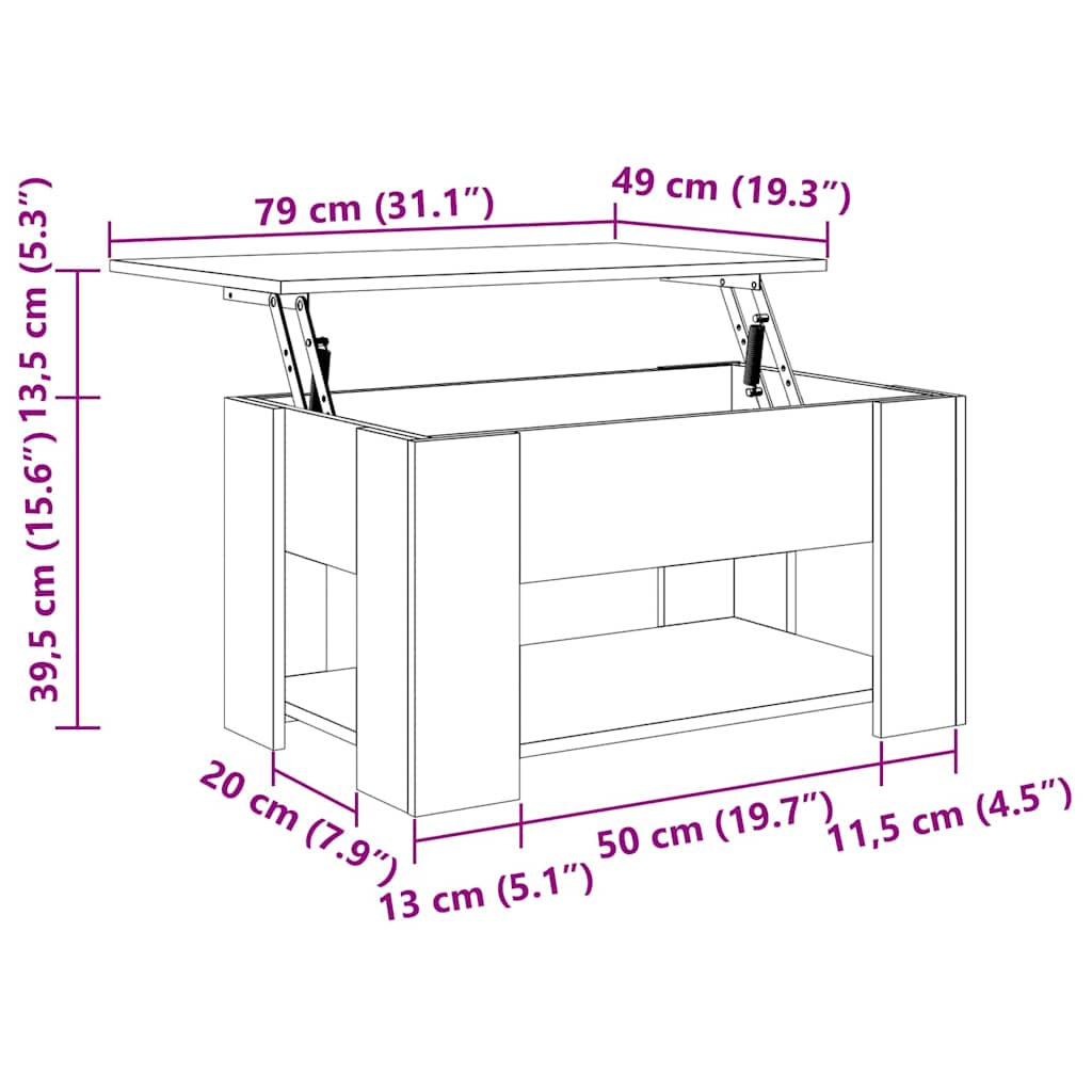 Salontafel Bewerkt Hout Kleurig