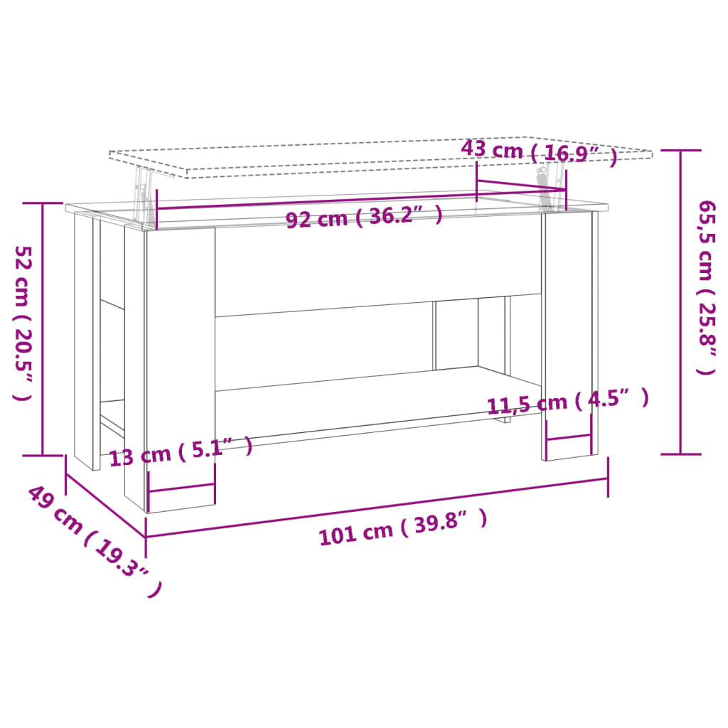 Salontafel Bewerkt Hout Kleurig