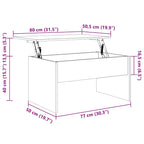 Salontafel 80X50,5X41,5 Cm Bewerkt Hout Kleurig