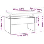 Salontafel 80X50,5X41,5 Cm Bewerkt Hout Eikenkleur