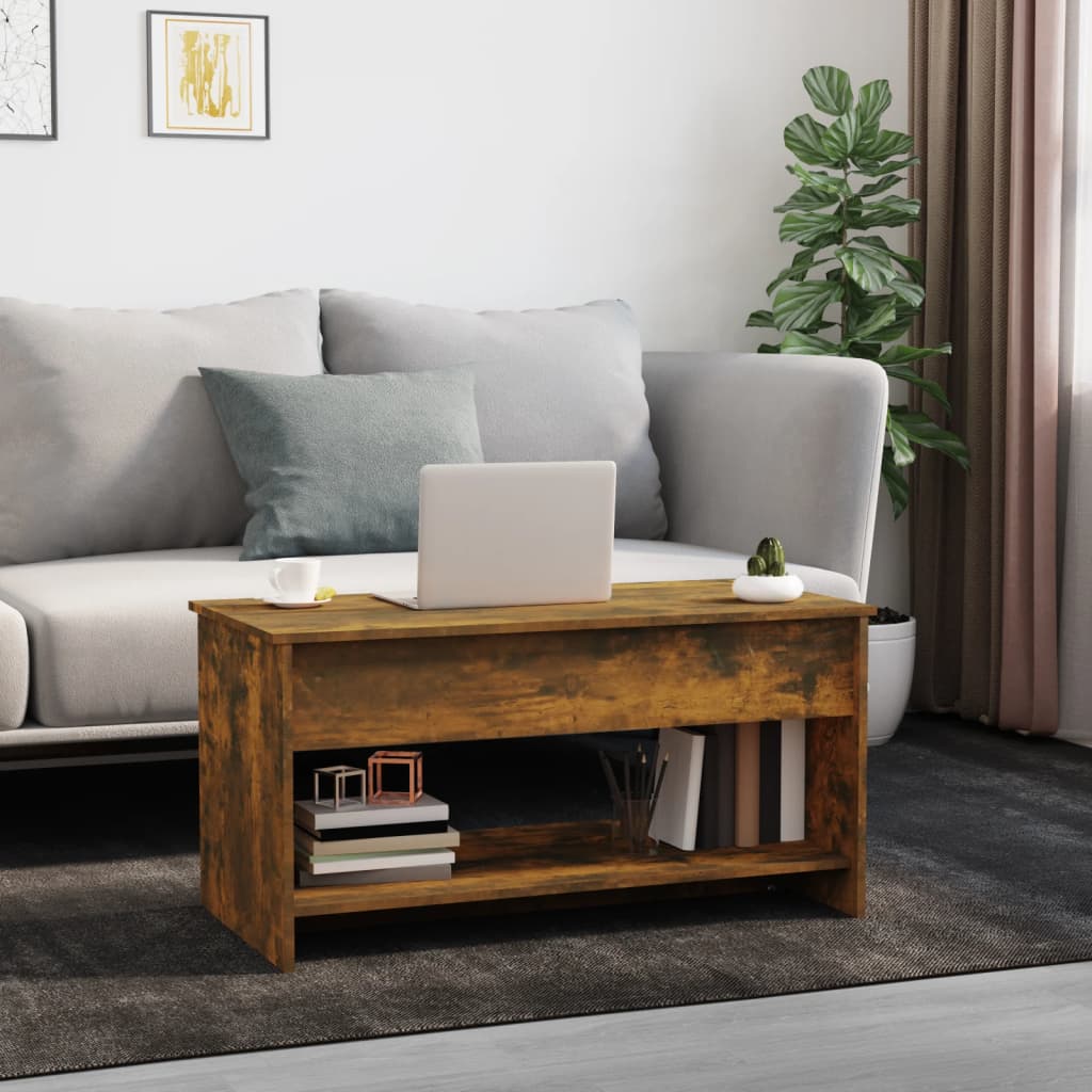 Salontafel 102X50X52,5 Cm Bewerkt Hout Kleurig