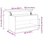 Salontafel 102X50X52,5 Cm Bewerkt Hout Kleurig