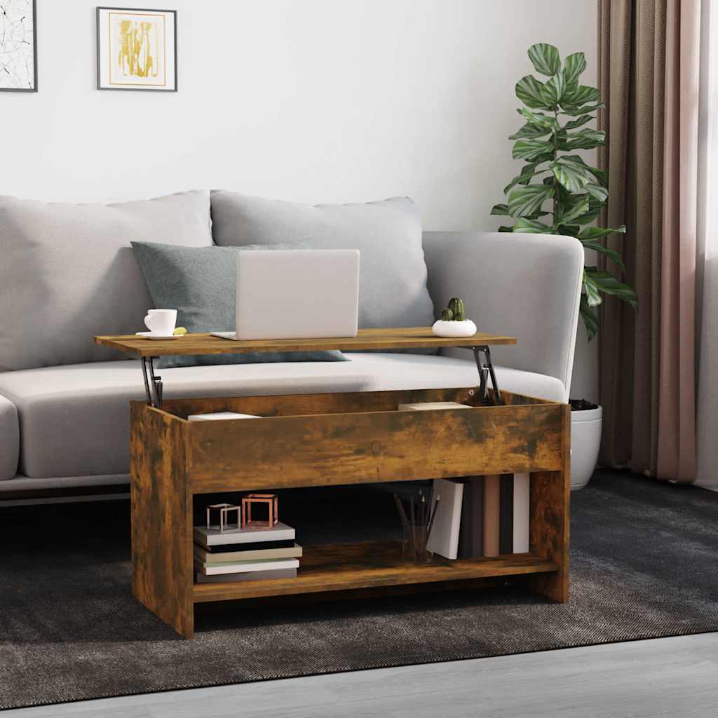 Salontafel 102X50X52,5 Cm Bewerkt Hout Kleurig
