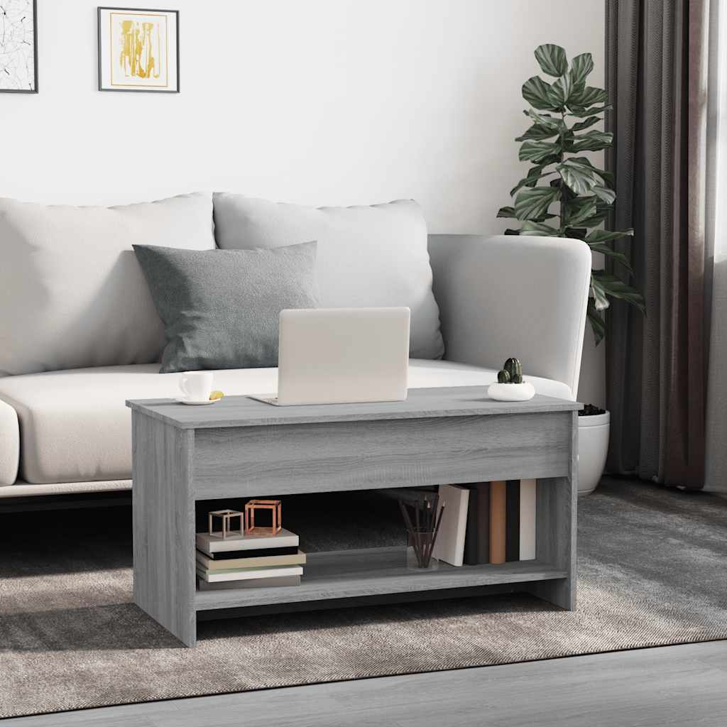 Salontafel 102X50X52,5 Cm Bewerkt Hout Eikenkleur