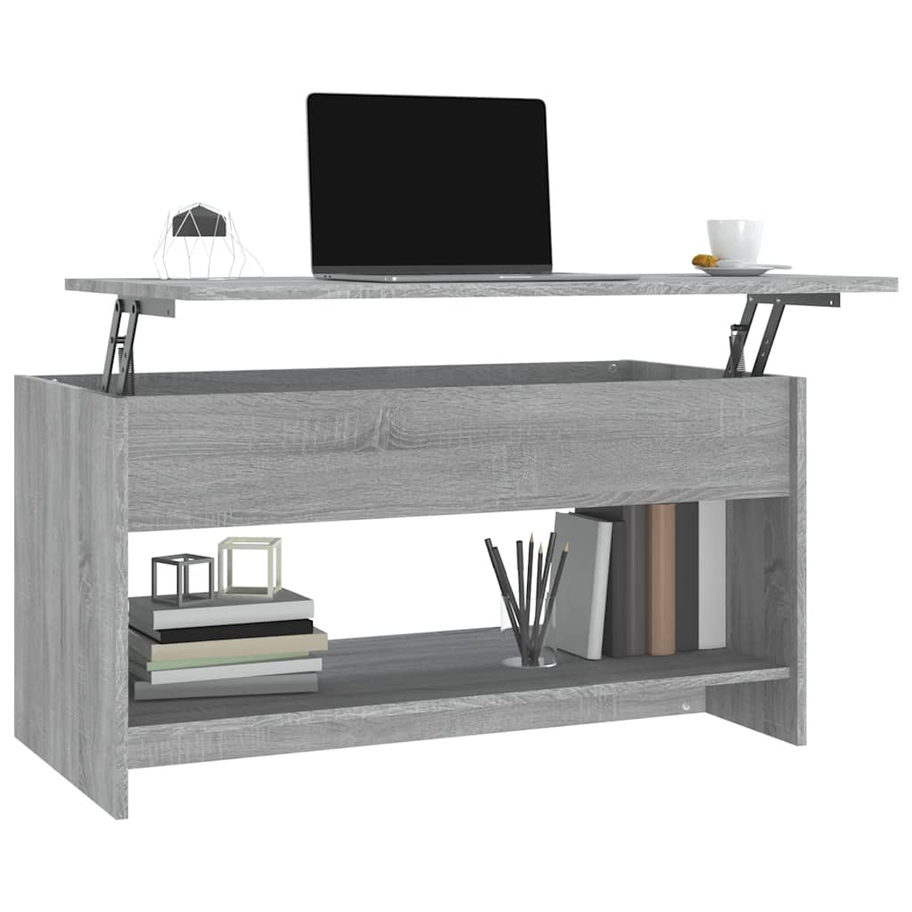 Salontafel 102X50X52,5 Cm Bewerkt Hout Eikenkleur