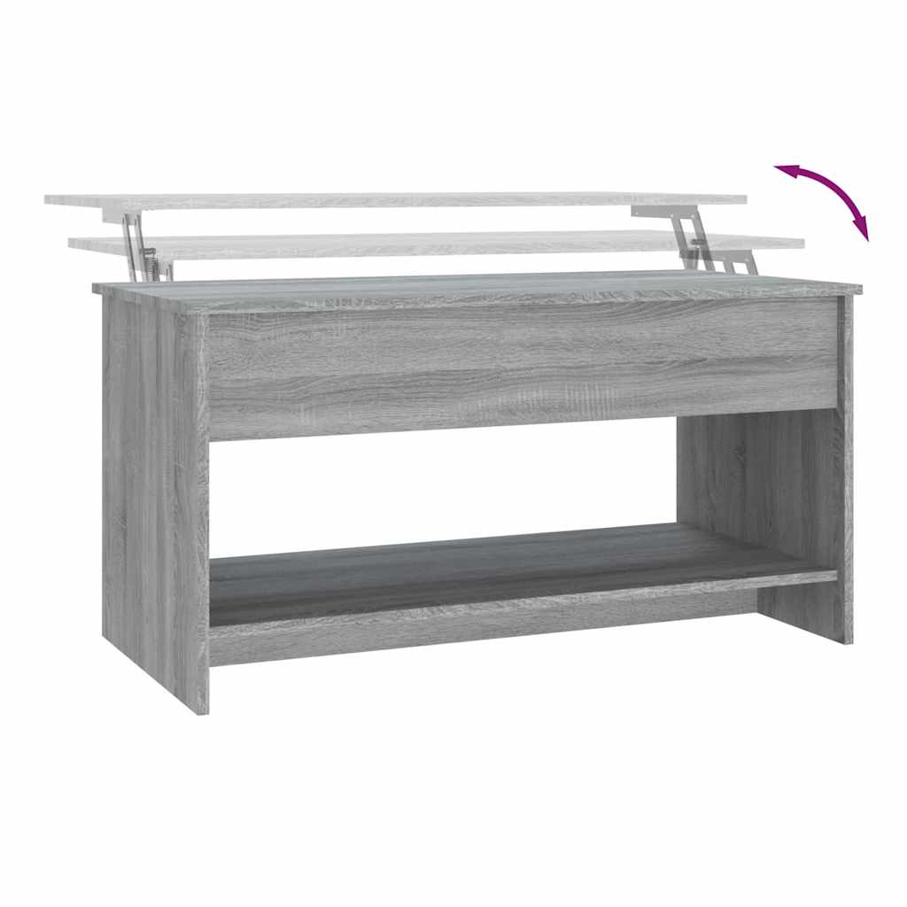 Salontafel 102X50X52,5 Cm Bewerkt Hout Eikenkleur
