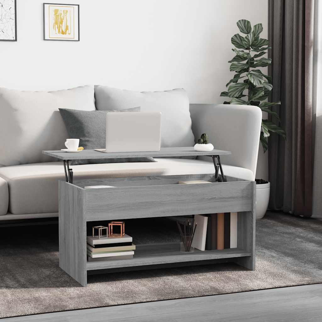 Salontafel 102X50X52,5 Cm Bewerkt Hout Eikenkleur